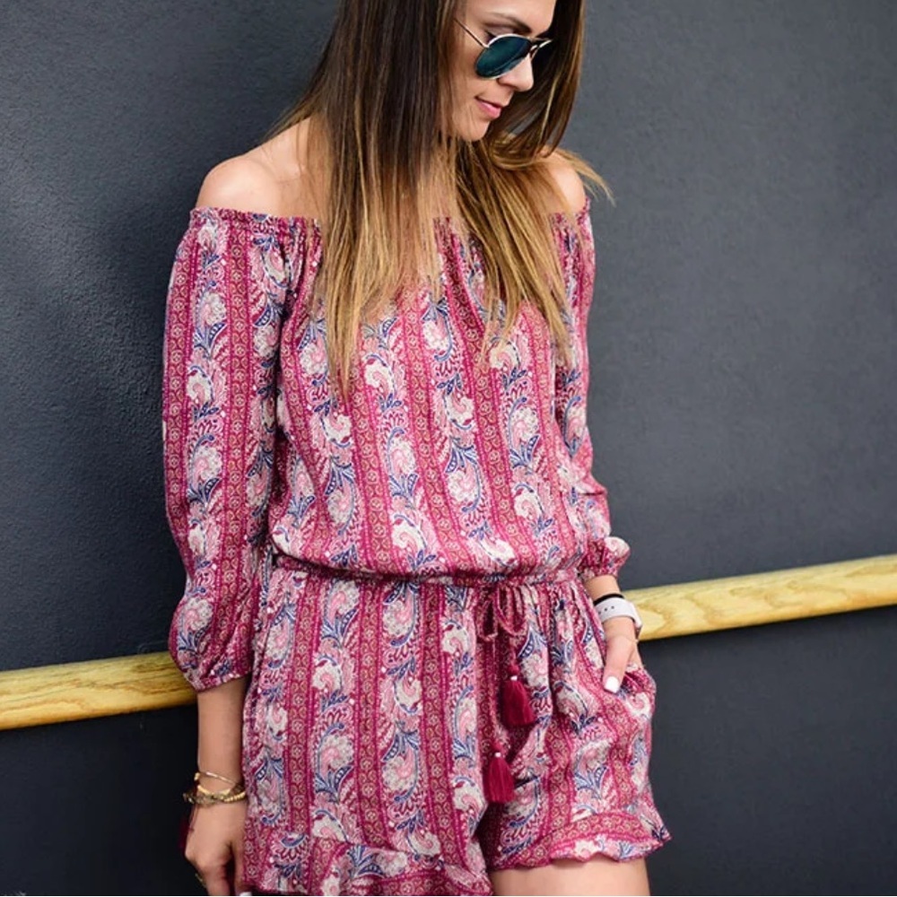 American Eagle BOHO Off-The-Shoulder Romper - Picture 10 of 13